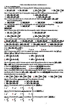 Trắc nghiệm chương 3 Hình học lớp 11